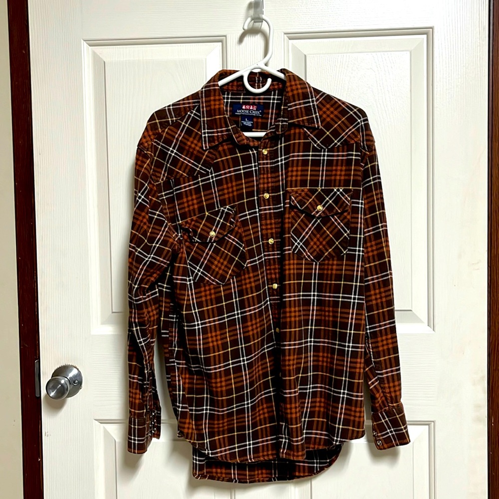 Moose Creek Men’s Pearl Button Up Long Sleeve Shirt Size Large